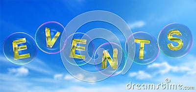 The events word in bubble Stock Photo