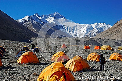 Everest base camp Stock Photo