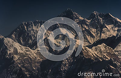 Everest mountain highest peak in the world at 8848 Stock Photo