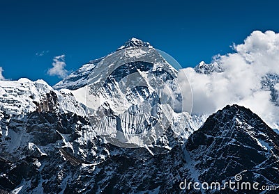 Everest Mountain Peak - the top of the world Stock Photo