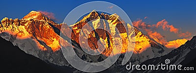 Everest at sunset Stock Photo