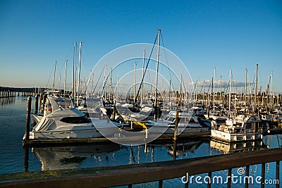 Everett Marina At Sunset Editorial Stock Photo