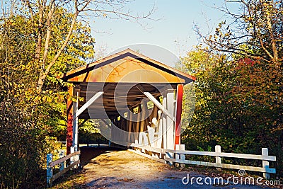 Everett Road Covered Bridge Stock Photo