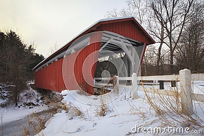 Everett Road Covered Bridge Stock Photo