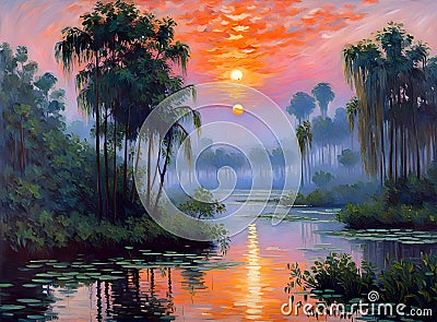 The everglades generated with AI Stock Photo