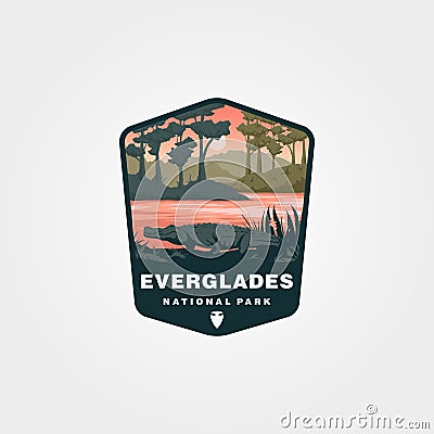 everglades national park logo vector patch symbol illustration design Vector Illustration