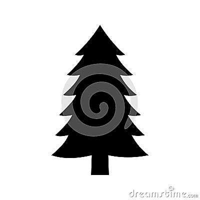 Evergreen conifer pine tree icon flat vector illustration design Vector Illustration