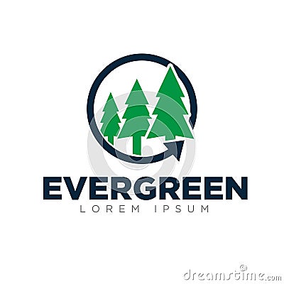 Evergreen logo designs modern simple Vector Illustration