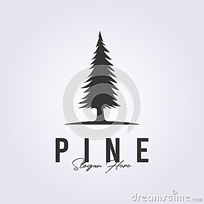 evergreen logo pine tree icon symbol vector illustration design. Cartoon Illustration