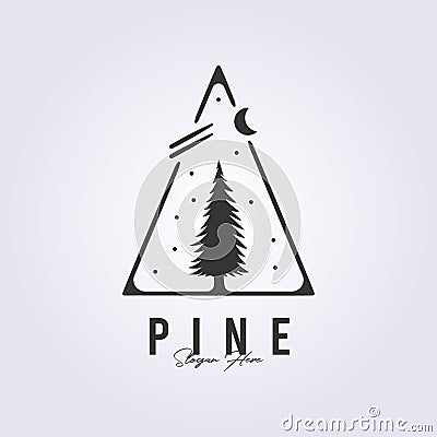 evergreen logo pine tree icon symbol vector illustration design.. Cartoon Illustration