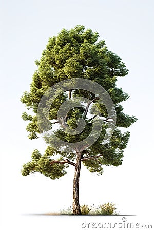 Evergreen Serenity: Green Tree on Transparent Background. Stock Photo