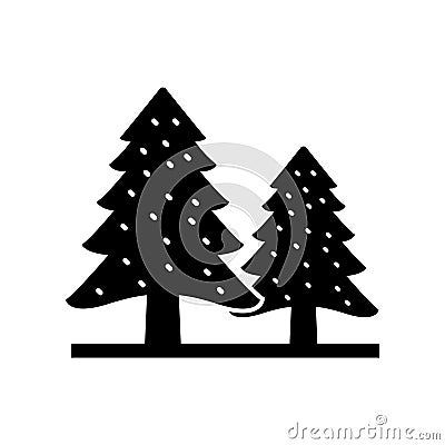 Evergreen trees Glyph Style vector icon which can easily modify or edit Vector Illustration