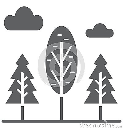 Evergreen Trees Isolated Vector Icon that can be easily modified or edit Vector Illustration