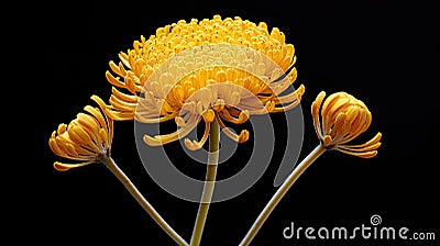 everlasting immortelle flower Cartoon Illustration