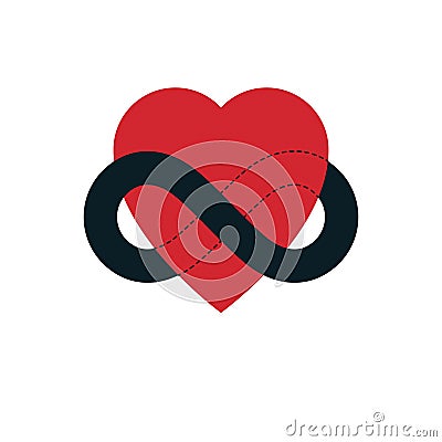 Everlasting Love concept, vector symbol created with infinity lo Vector Illustration