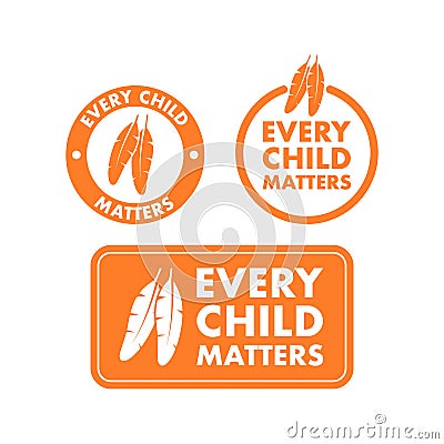 Every Child Matters. National Day of Truth and Reconciliation. Vector stock illustration. Vector Illustration