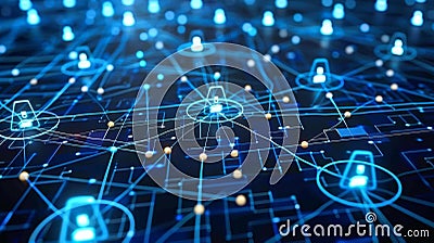 With every connection and data transmission secured by advanced security measures the network becomes imtrable to any Stock Photo