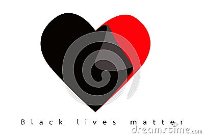 Every human is a red heart, black lives matter concept Stock Photo