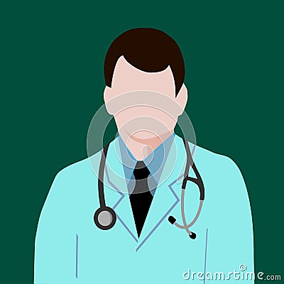 Every Time Ready to Help. Doctor with Their Professional Tools Vector Illustration