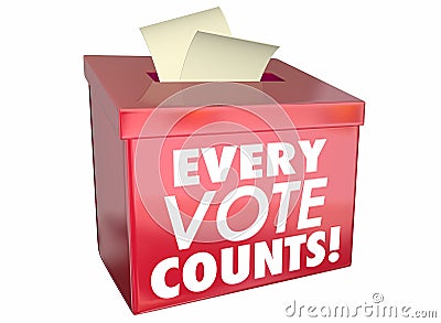 Every Vote Counts Matters Ballot Box Stock Photo