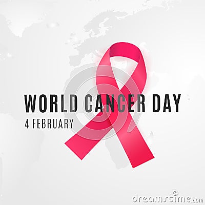 Every year on February 4th humankind stand together to unite its power against the cancer Vector Illustration