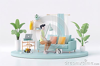 Everyday activities in 3D, Illustrative animations Stock Photo