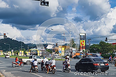 Everyday street life in provinces of Thailand Editorial Stock Photo