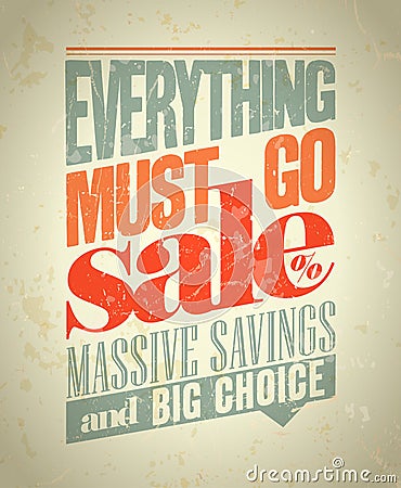 Everything must go sale design Vector Illustration