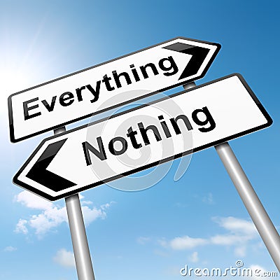 Everything or nothing concept. Stock Photo