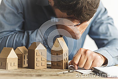 Eviction of person for non-payment of mortgage. Loss of home Stock Photo