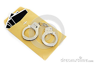 Evidence Handcuffs Stock Photo