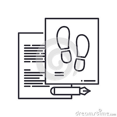 Evidence icon, linear isolated illustration, thin line vector, web design sign, outline concept symbol with editable Vector Illustration