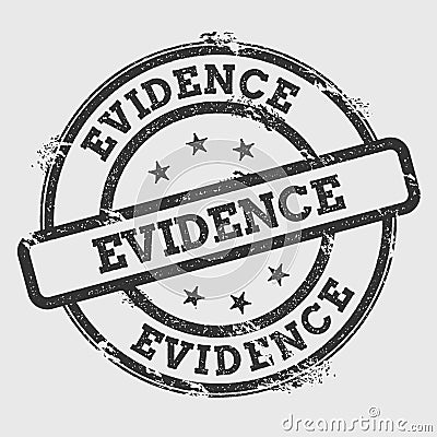 Evidence rubber stamp isolated on white. Vector Illustration