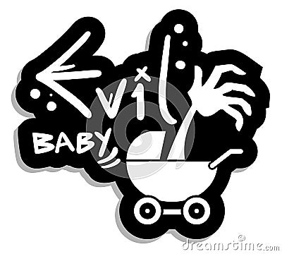 Evil baby Vector Illustration