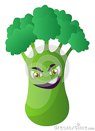 Evil broccoli illustration vector Vector Illustration