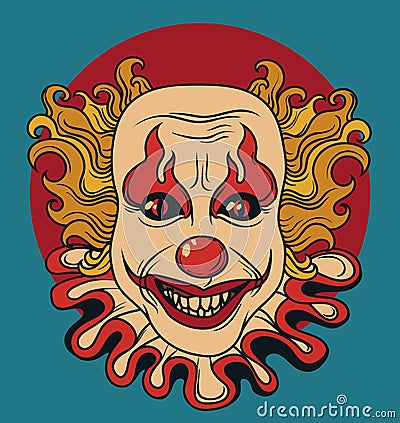 Evil clown Vector Illustration