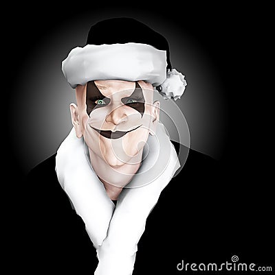 Evil Clown Santa Stock Photo