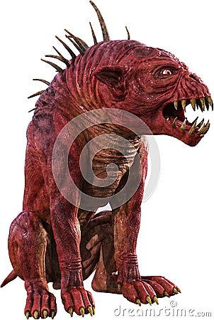 Evil Demon Monster Dog Isolated, Beast Stock Photo