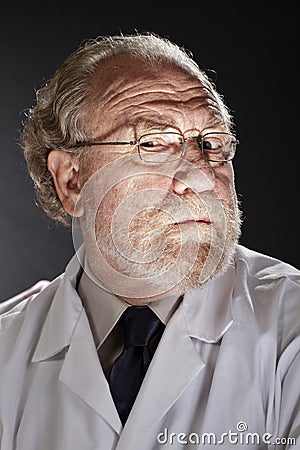 Evil doctor with sinister expression Stock Photo
