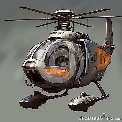 Evil Empire Helicopter Concept Art Stock Photo