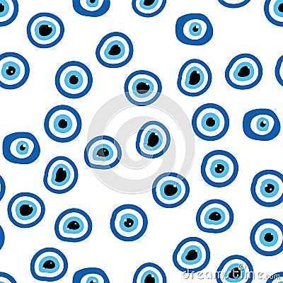Evil eye Heavenly seamless pattern with suns, moons, stars, palms. For textiles, souvenirs, household goods. Stock Photo