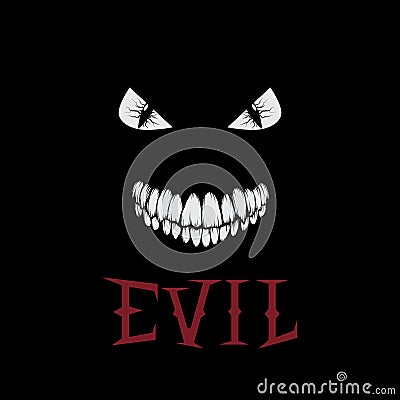 Evil eyes and teeth Vector Illustration