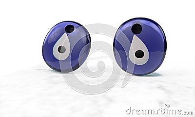 Evil eyes on the white, 3d render Stock Photo