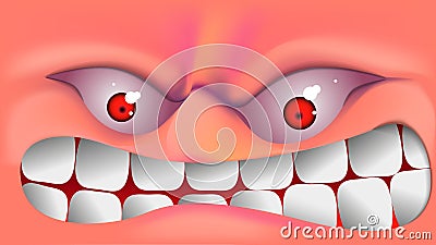 Evil face . Vector Illustration