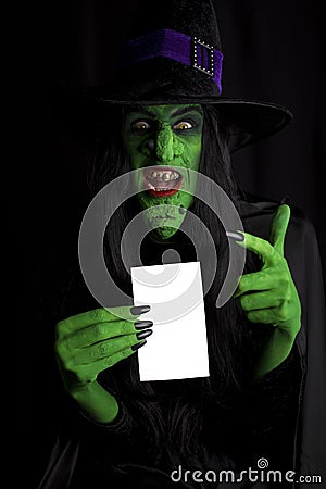 The evil green witch. Stock Photo