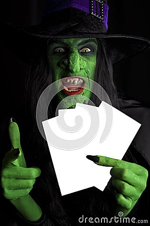 The evil green witch. Stock Photo