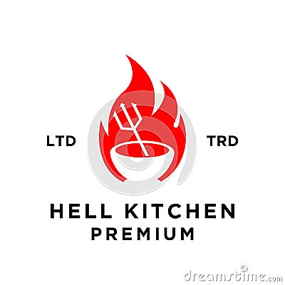 evil hell kitchen restaurant logo icon design Stock Photo