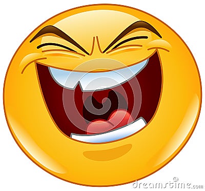 Evil laugh emoticon Vector Illustration