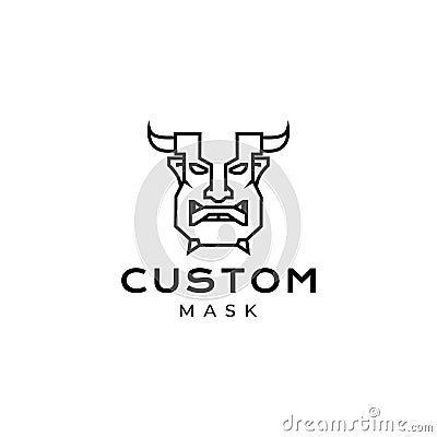 Evil mask custom logo design vector Vector Illustration