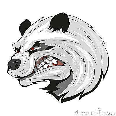 Evil panda. Vector illustration of a angry panda bear Vector Illustration